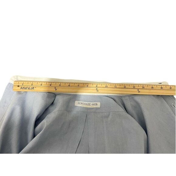 INDIVIDUALIZED SHIRTS Dress Shirt Blue White Contrast Collar Oxford Size 16 - Picture 11 of 12
